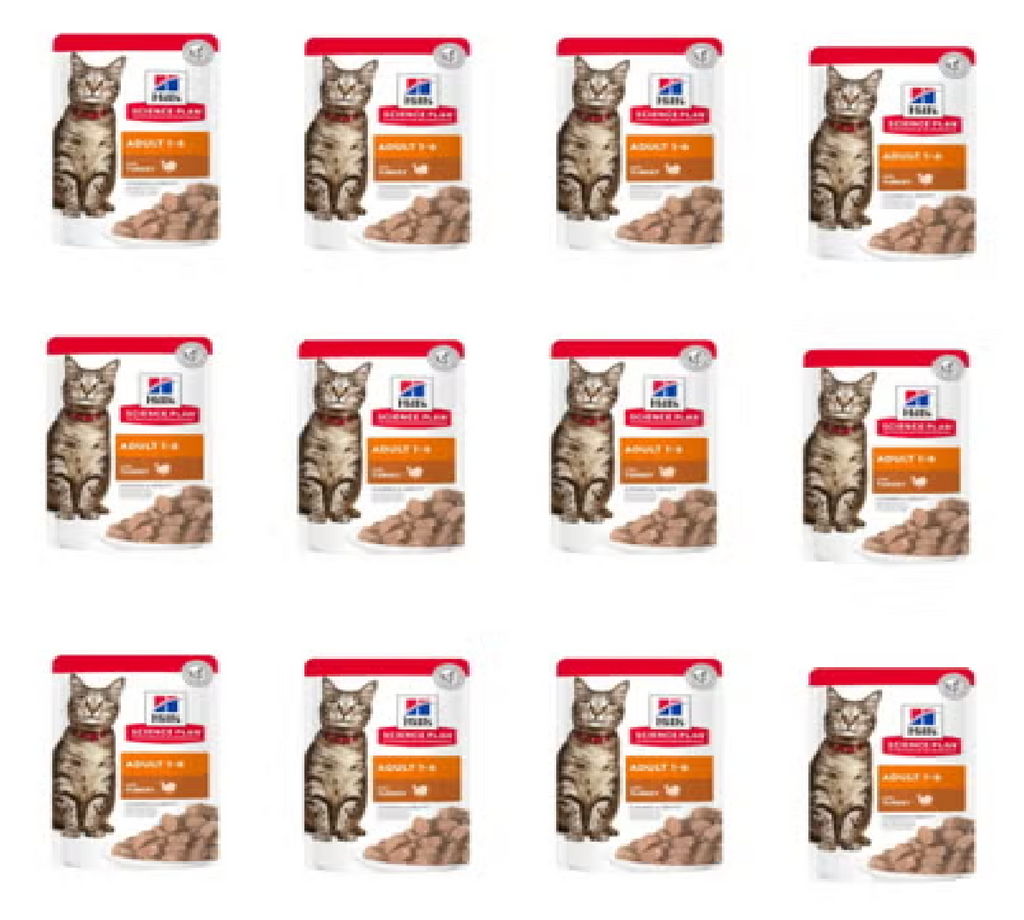 Hill’s Science Plan Adult Wet Cat Food Turkey Pouches (12x85g)