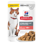 Hill's Science Plan Sterilised Cat Adult Cat Wet Food With Salmon Pouches (12x85g)