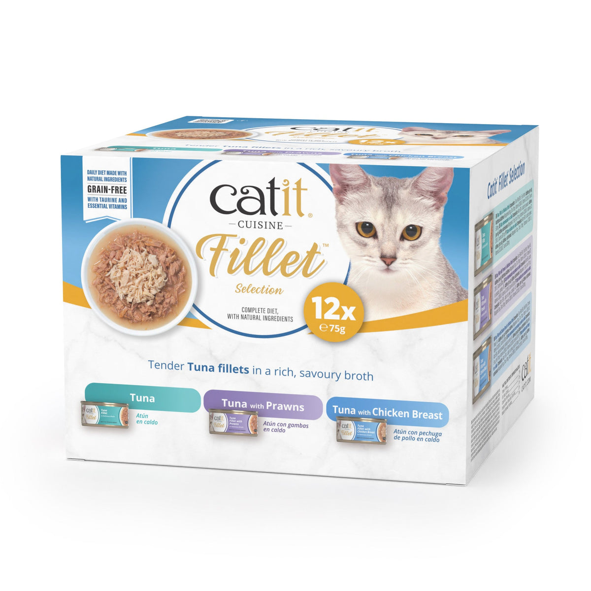Catit Cuisine Tuna Fillet Variety Pack, 12 x 75 g