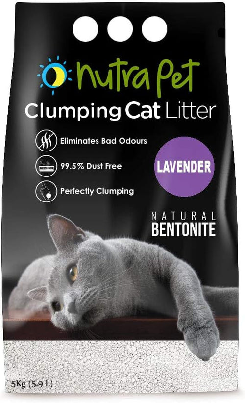 Nutrapet Bentonite Lavender White Compact Clumping Cat Litter 5Kg