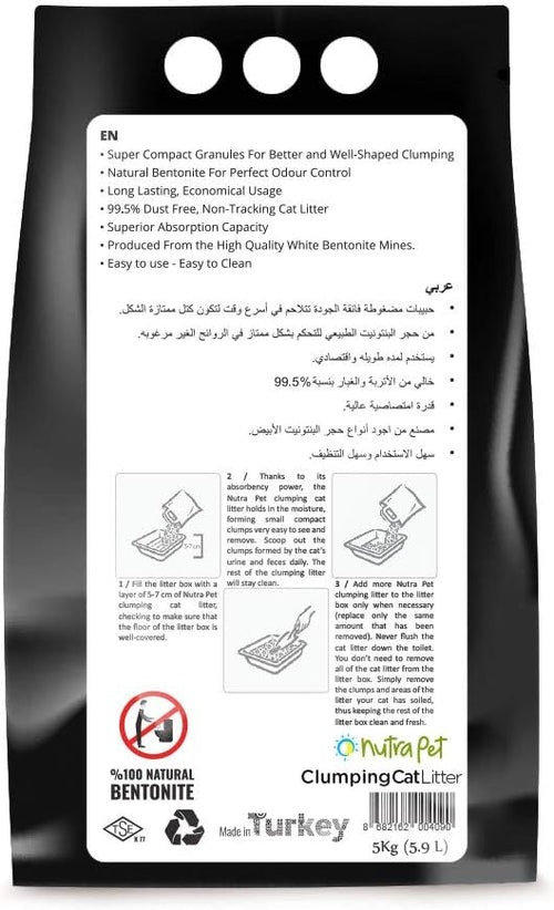 Nutrapet Bentonite Lavender White Compact Clumping Cat Litter 5Kg