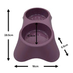 Cozy Paws Dual Pet Feeding Bowl Plastic-28.5x16x5.5cm-Purple