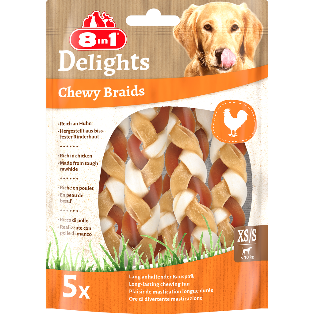 8in1 Delights Chewy Braids XS/S, 5 pcs, 75 g