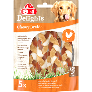 8in1 Delights Chewy Braids XS/S, 5 pcs, 75 g