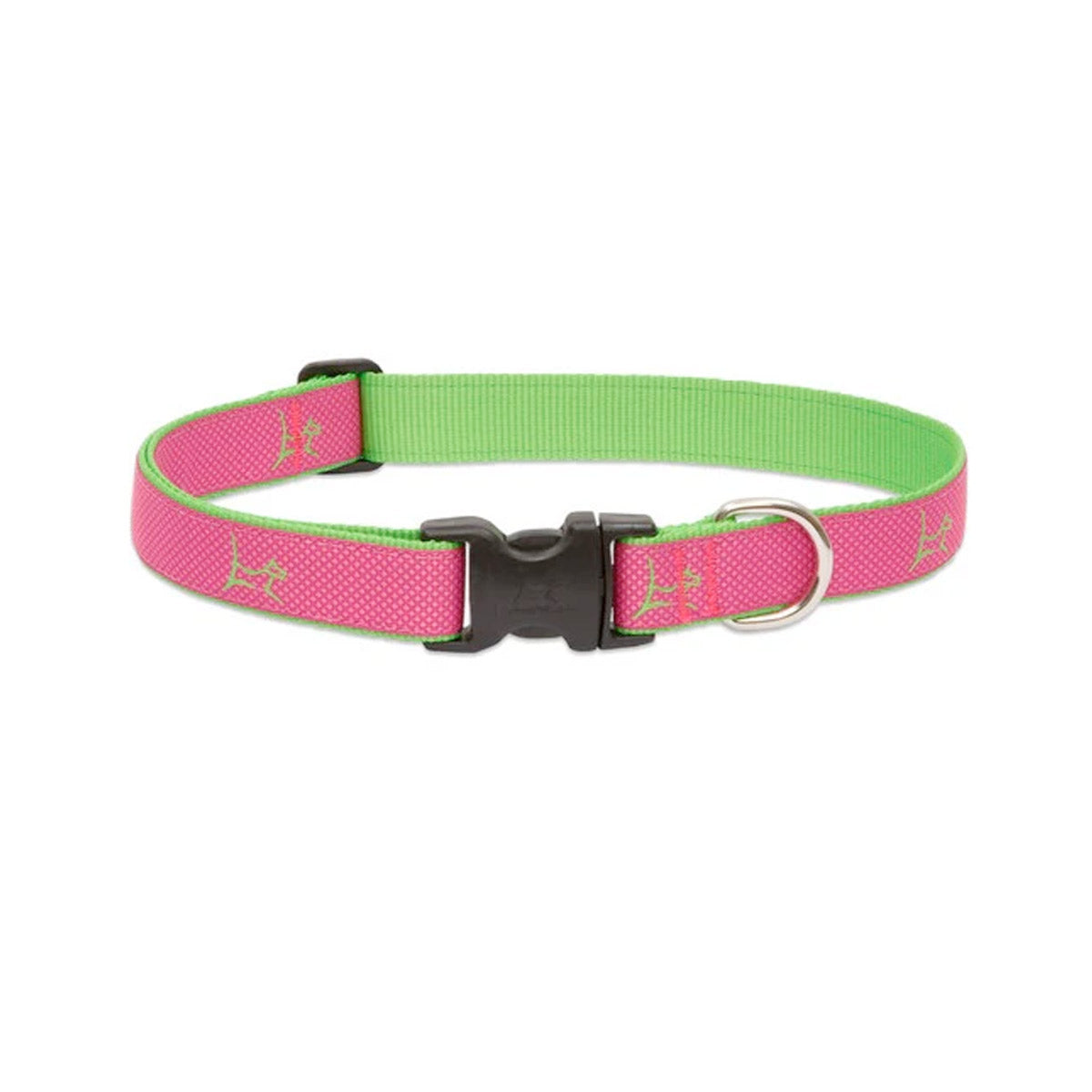 LupinePet 1/2″ (Width) 8-12″(Neck) Adjustable Collar for Small Dogs – Bermuda Pink