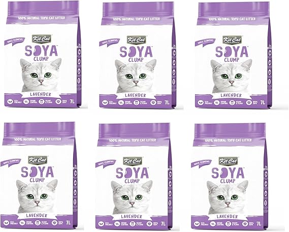 Kit Cat Soya Clump Soybean Litter – Lavender 7L(1 Box – 6pcs)