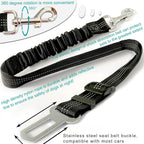 Cozy Paws Reflective Adjustable Dog Seat Belt with Shock Absorber