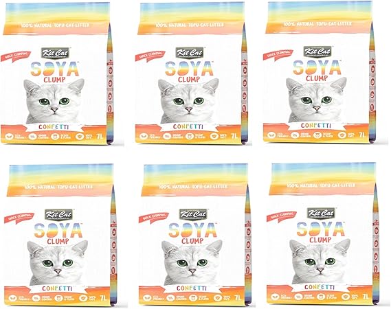 Kit Cat Soya Clump Soybean Litter – Confetti 7L(1 Box – 6pcs)