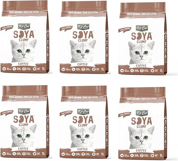Kit Cat Soya Clump Soybean Litter – Coffee 7L(1 Box – 6pcs)