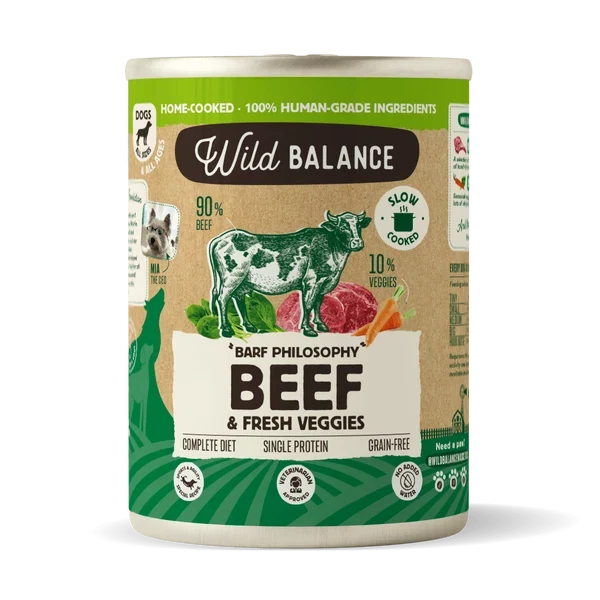 Wild Balance BARF Philosophy Beef & Fresh Veggies Wet Dog Food - 400G