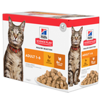 Hill’s Science Plan Adult Wet Cat Food Multipack with Turkey, Chicken Pouches (12x85g)