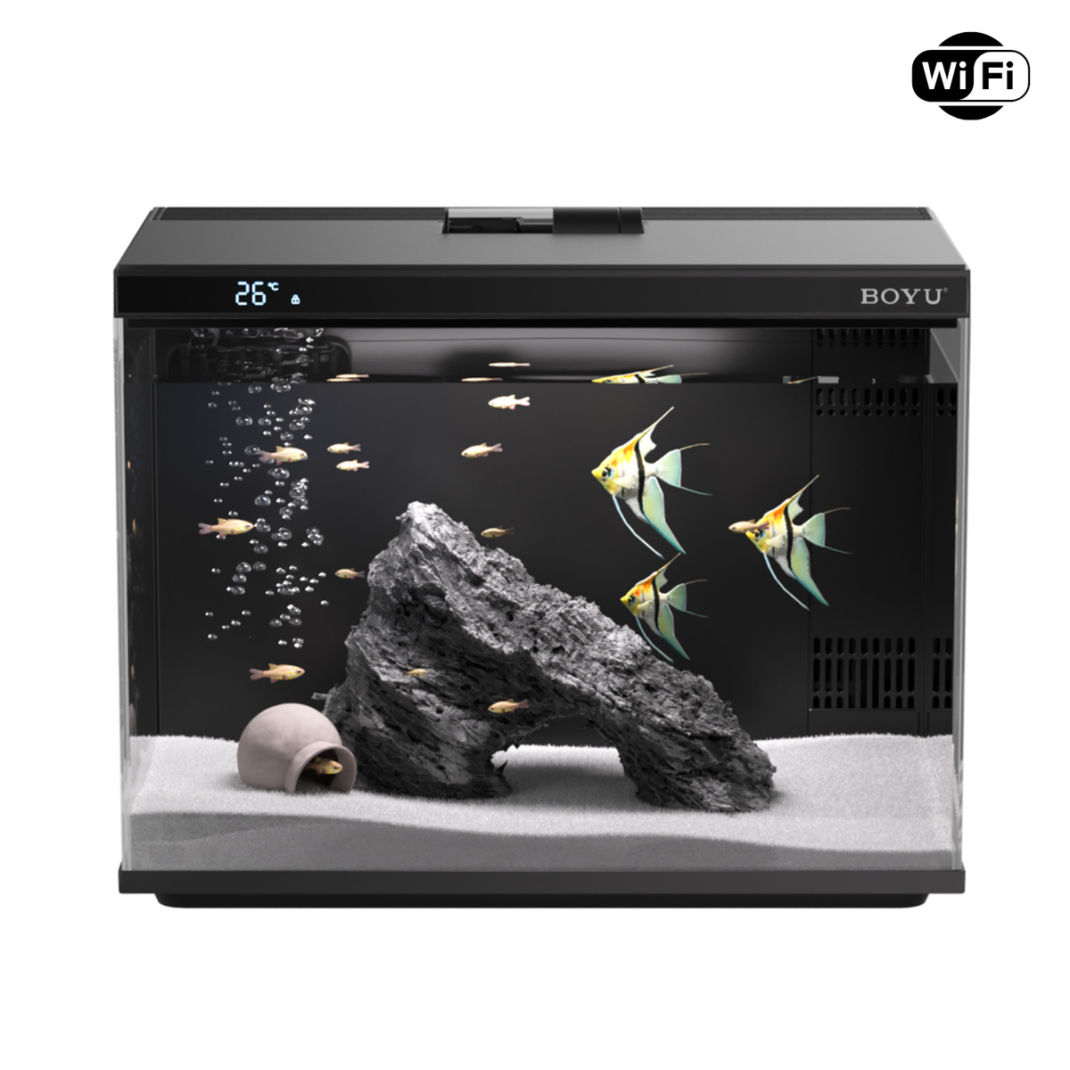 Boyu Cooke 1s Smart Aquarium With Feeder CK 1S [Wifi Version]-45.4x26.3x35.3cm [30Litre]