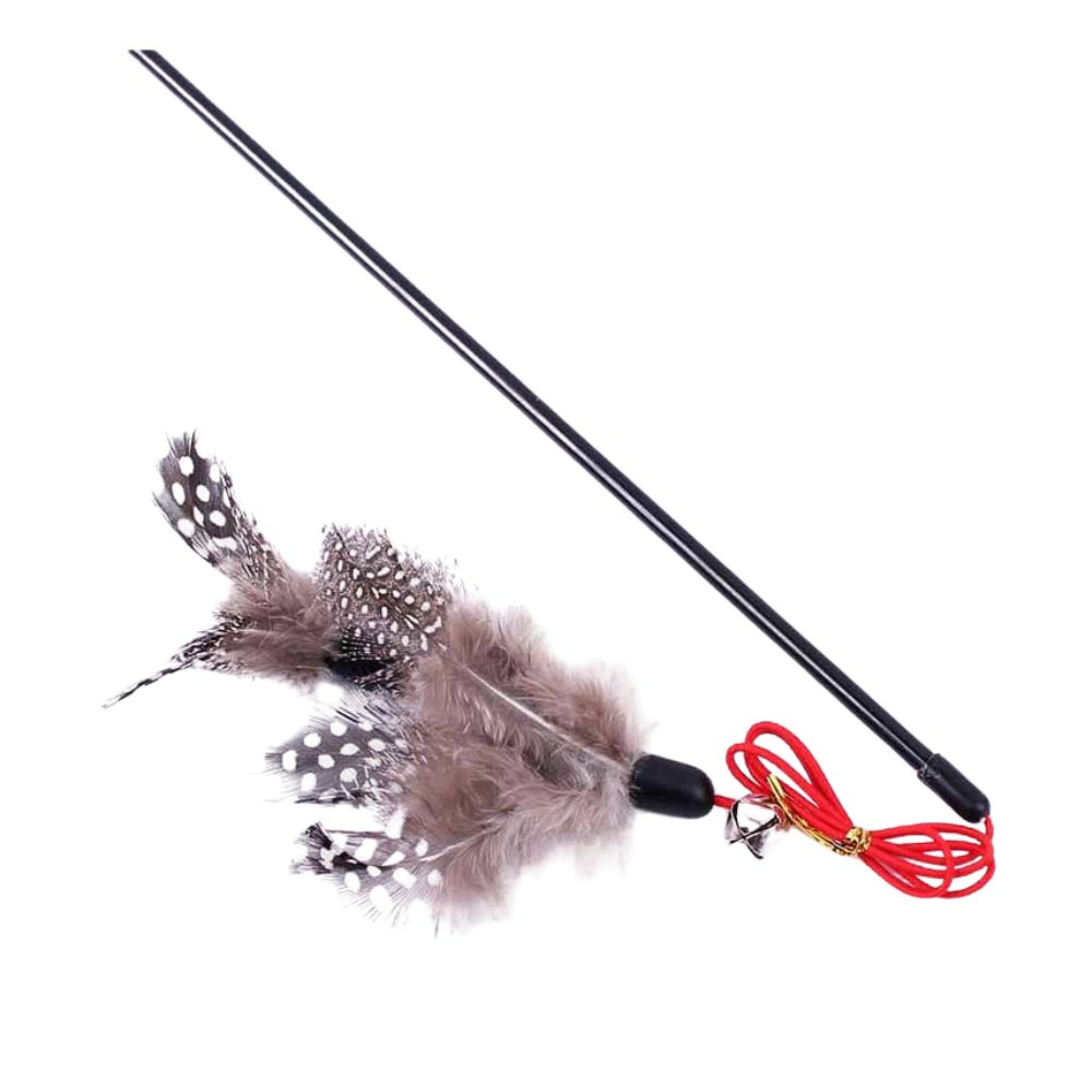 Cozy Paws Interactive Cat Teaser Wand Toy with Bell & Feather – 10pcs Pack