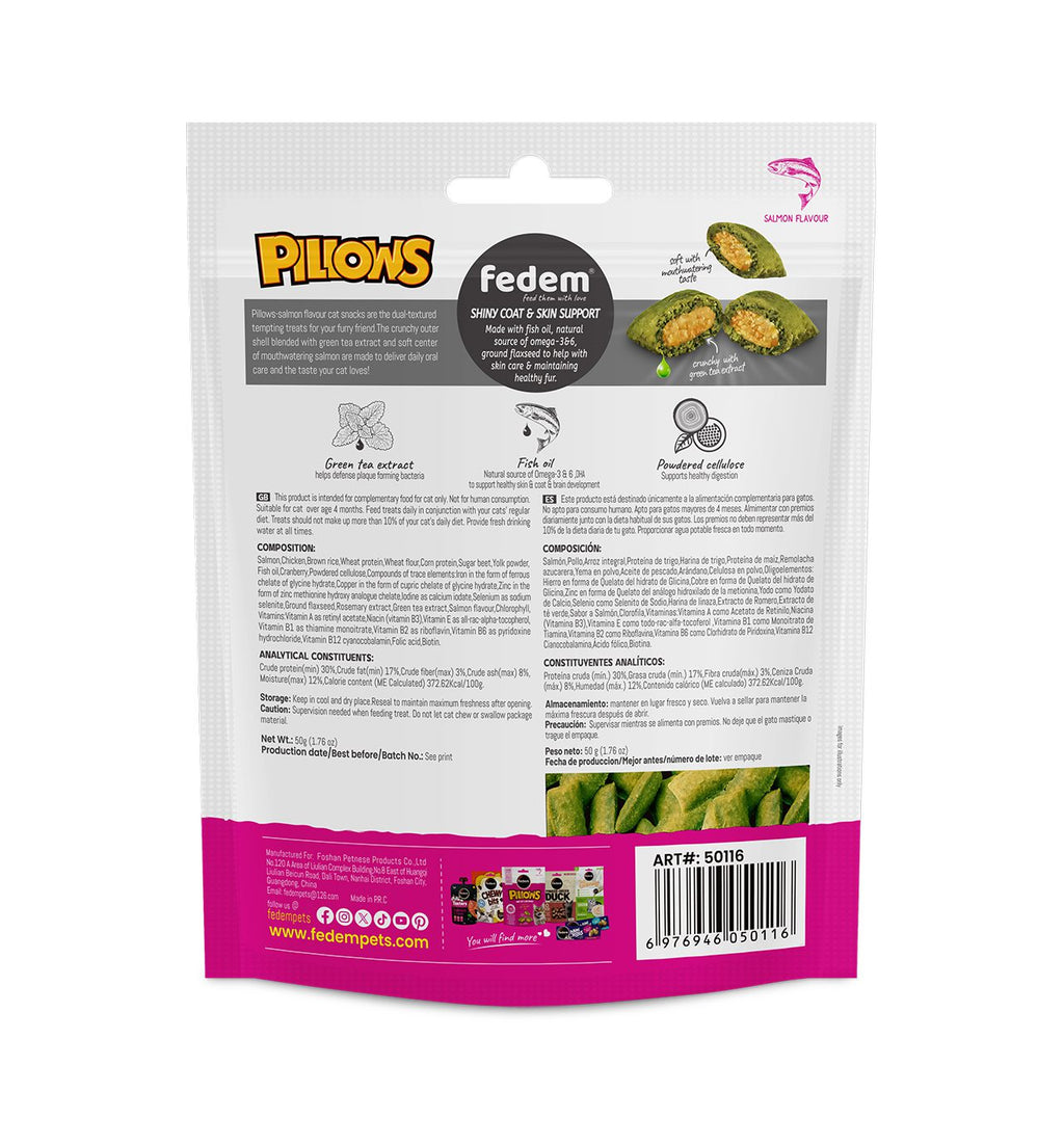 Fedem Pillows Cat Treats – Salmon Flavour 50g