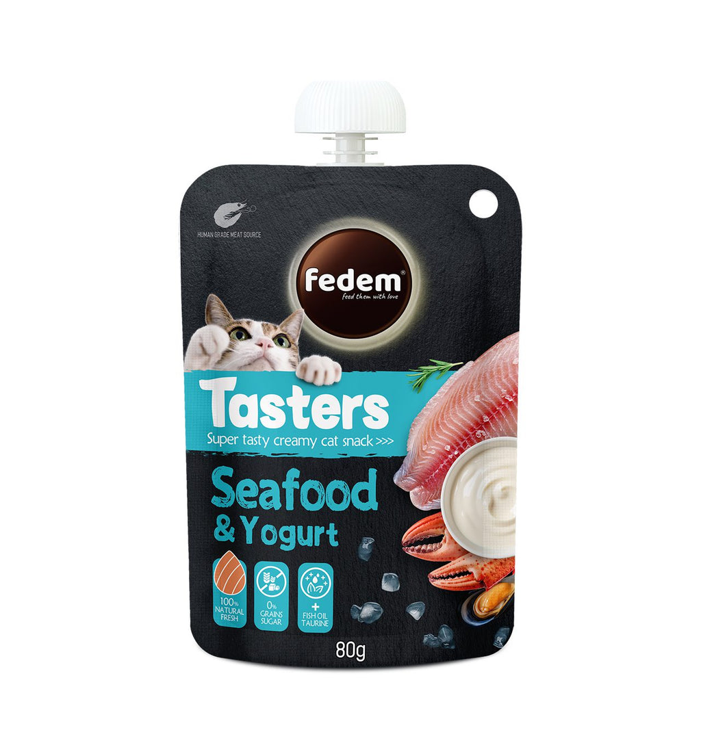 Fedem Tasters Creamy Cat Snack – Seafood &amp; Yogurt 80g