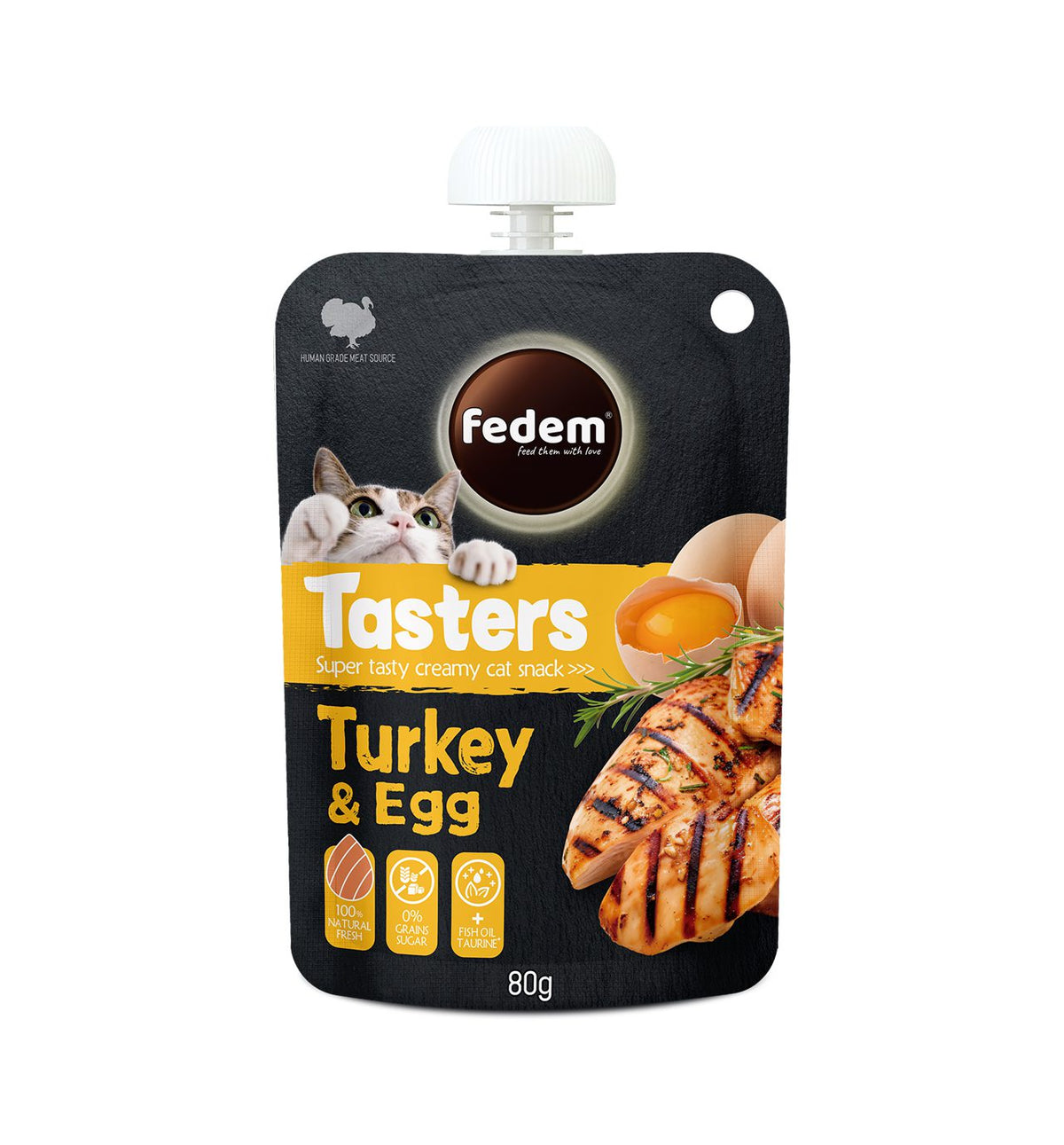 Fedem Tasters Creamy Cat Snack – Turkey &amp; Egg 80g