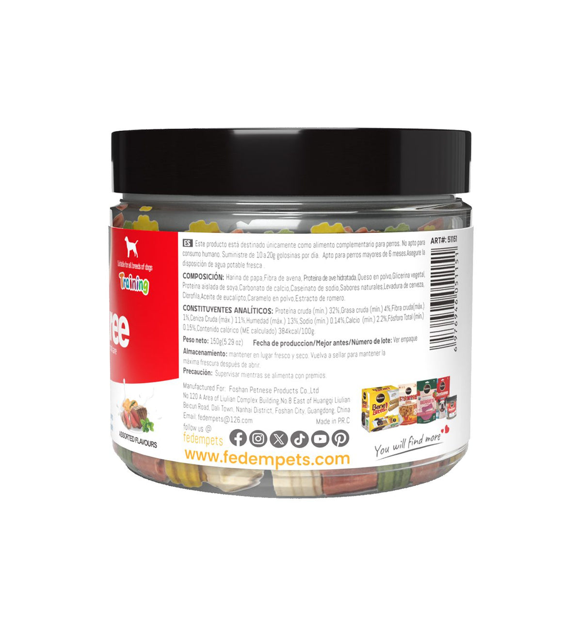 Fedem Dentagree Training Power Bites for Dogs – Assorted Flavours 150g