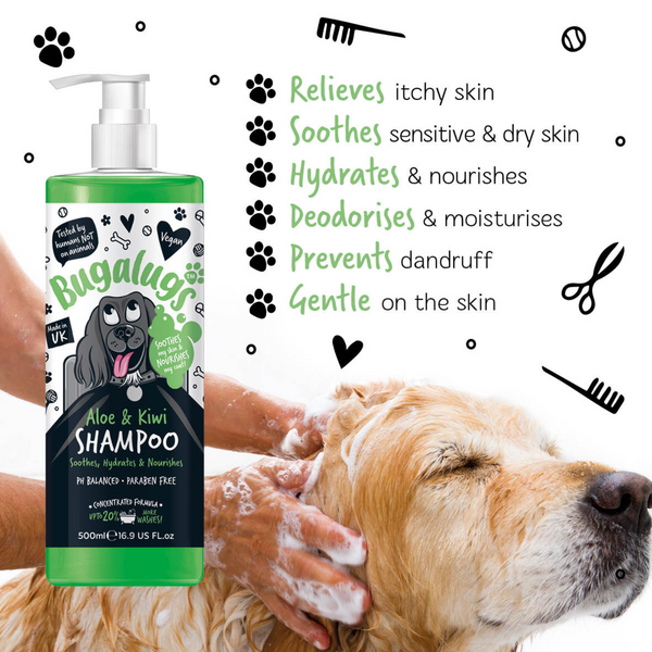 Bugalugs Aloe & Kiwi Soothing Dog Shampoo - 500ML