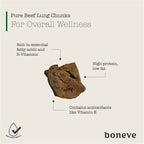 Boneve Air-Dried Free-Range Grass-Fed Beef Lung Chunks Dog Treat - 100G