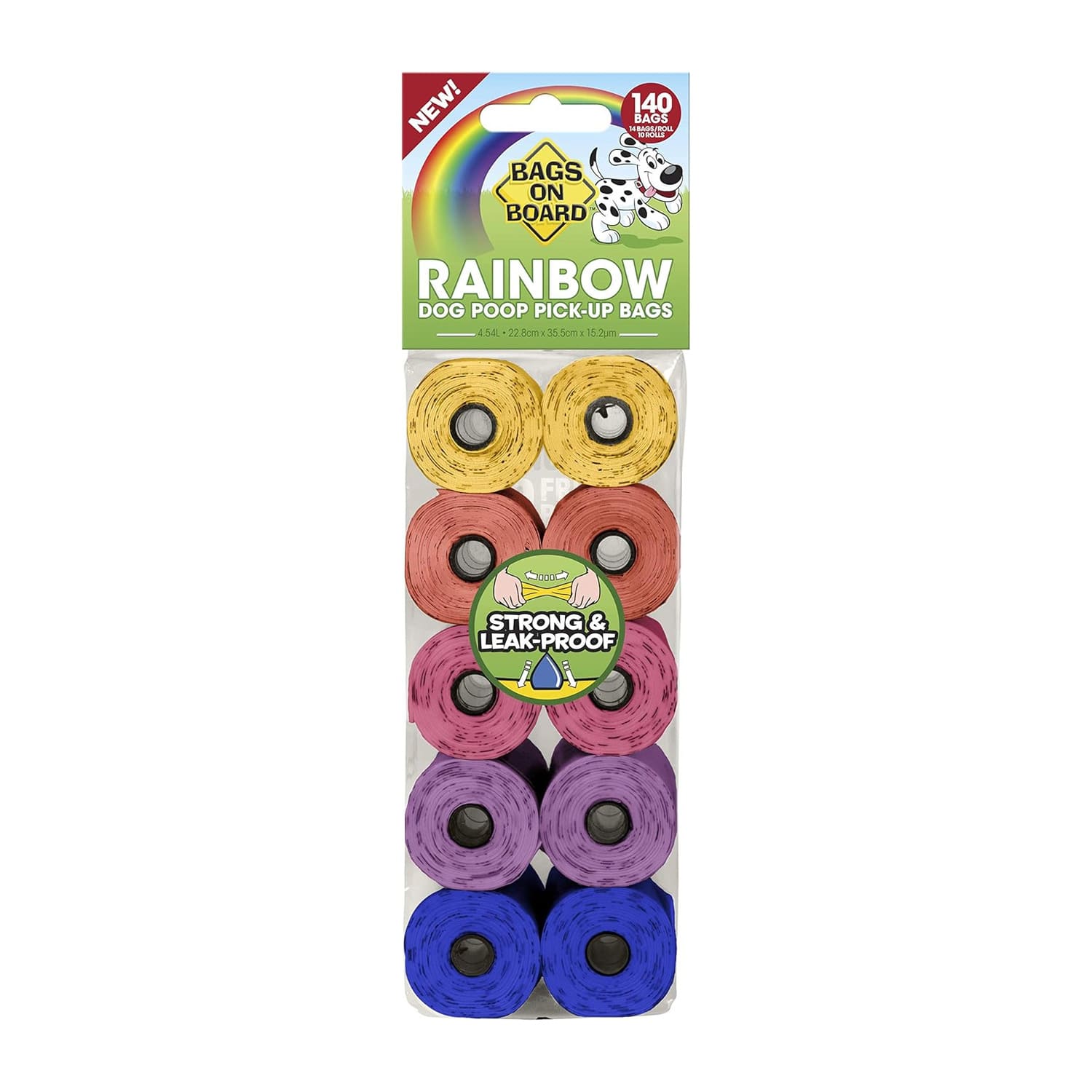 Bags On Board Rainbow Dog Poop Bags  – 140 Bags
