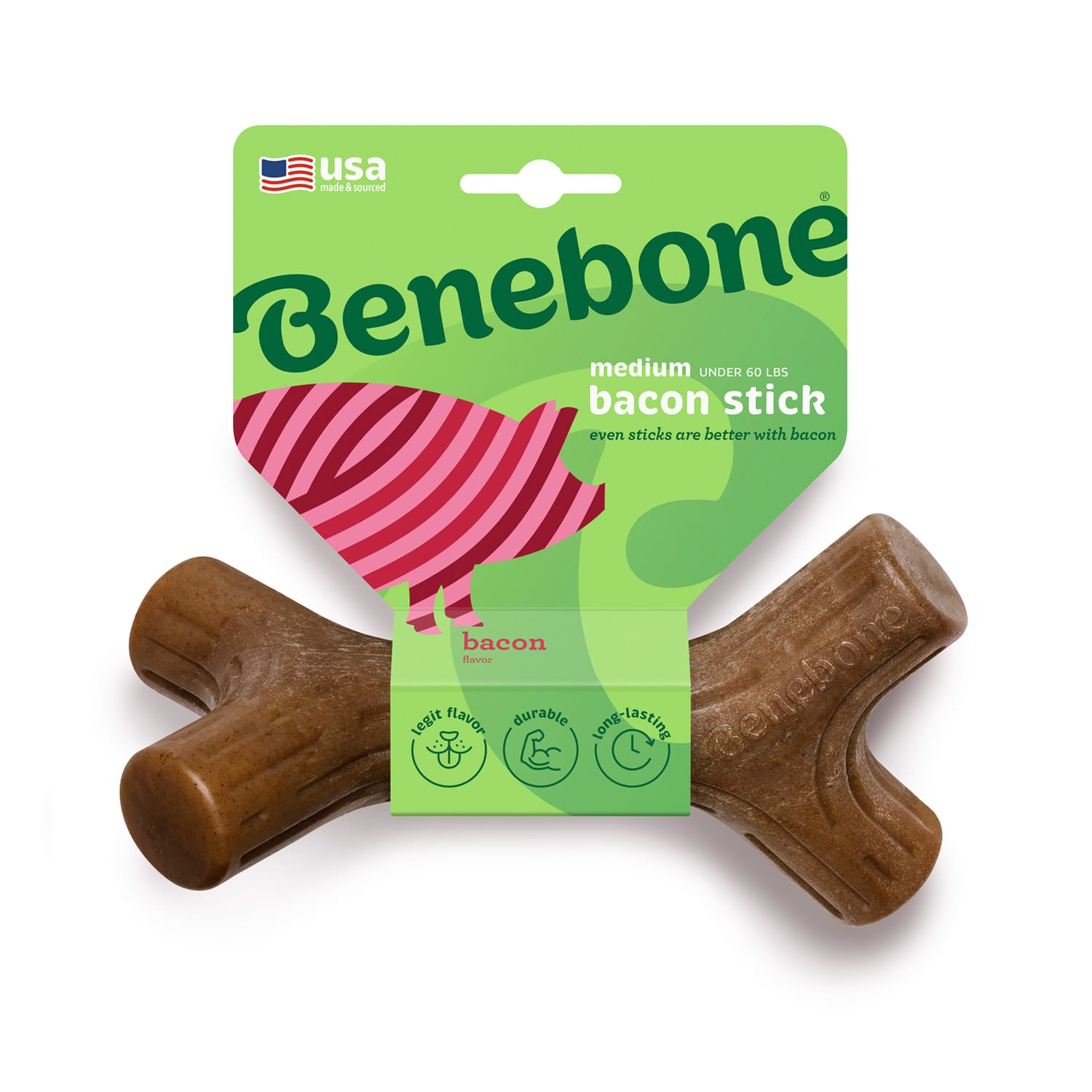 Benebone Bacon Stick Dog Chew Toy