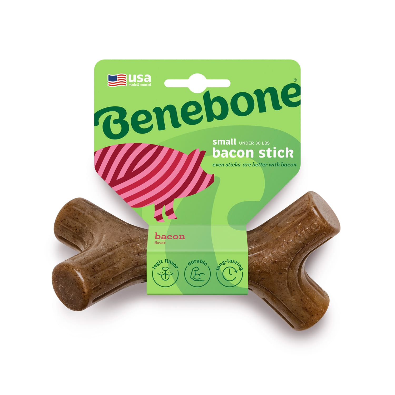 Benebone Bacon Stick Dog Chew Toy
