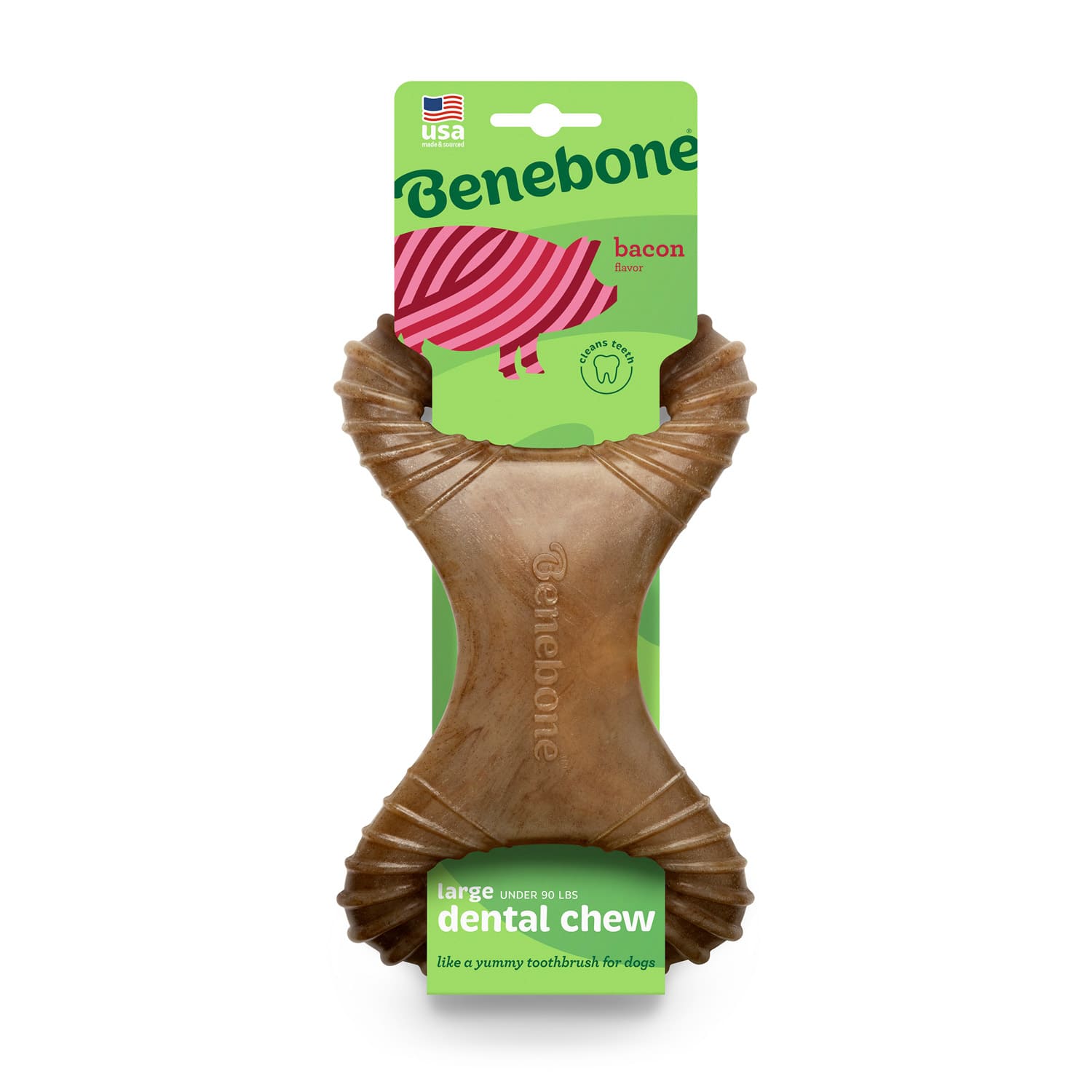 Benebone Dental Dog Chew Toy – Bacon