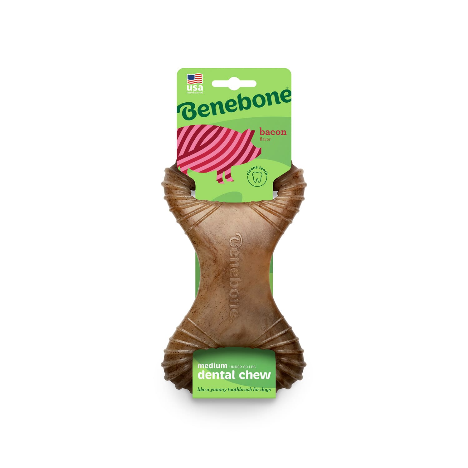 Benebone Dental Dog Chew Toy – Bacon