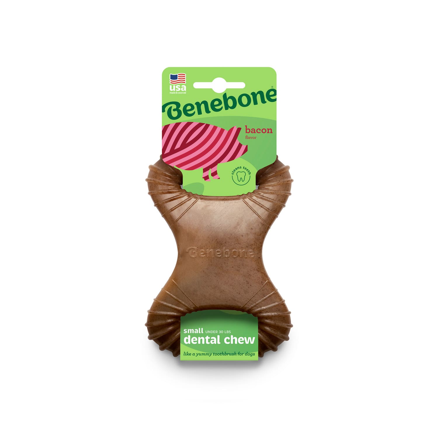 Benebone Dental Dog Chew Toy – Bacon