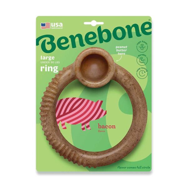 Benebone RING Dog Toy – Bacon