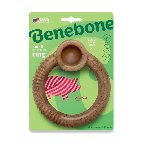 Benebone RING Dog Toy – Bacon