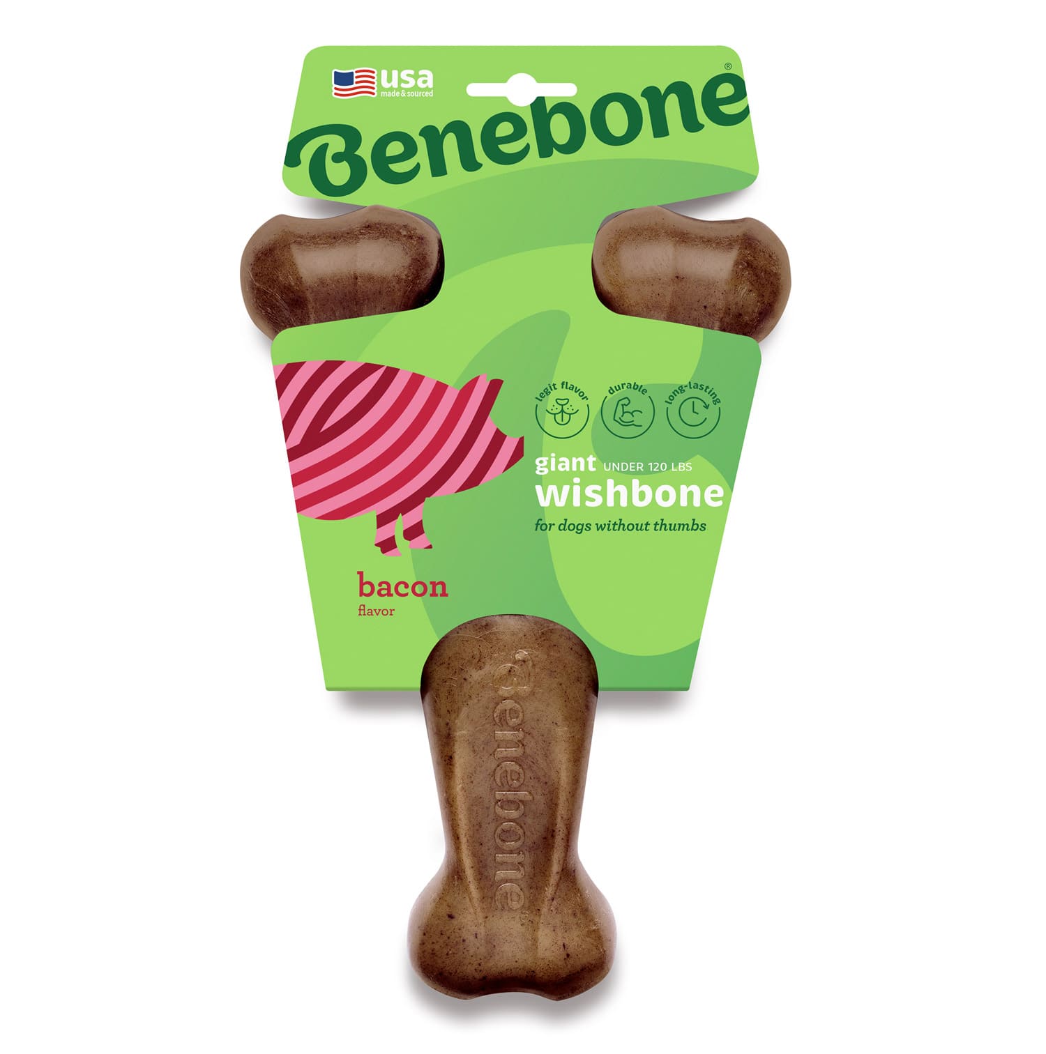 Benebone Wishbone Dog Chew Toy – Bacon