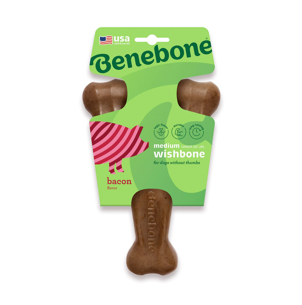 Benebone Wishbone Dog Chew Toy  Bacon