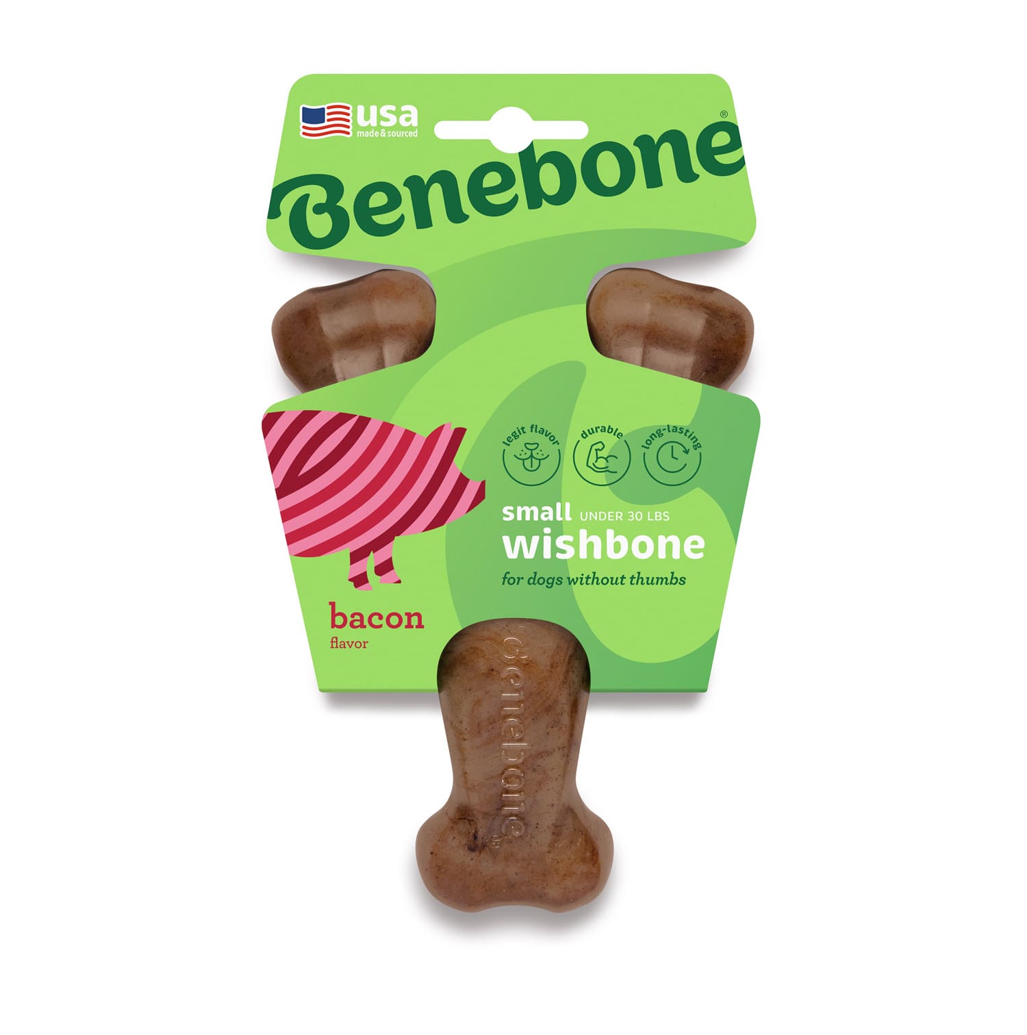 Benebone Wishbone Dog Chew Toy – Bacon