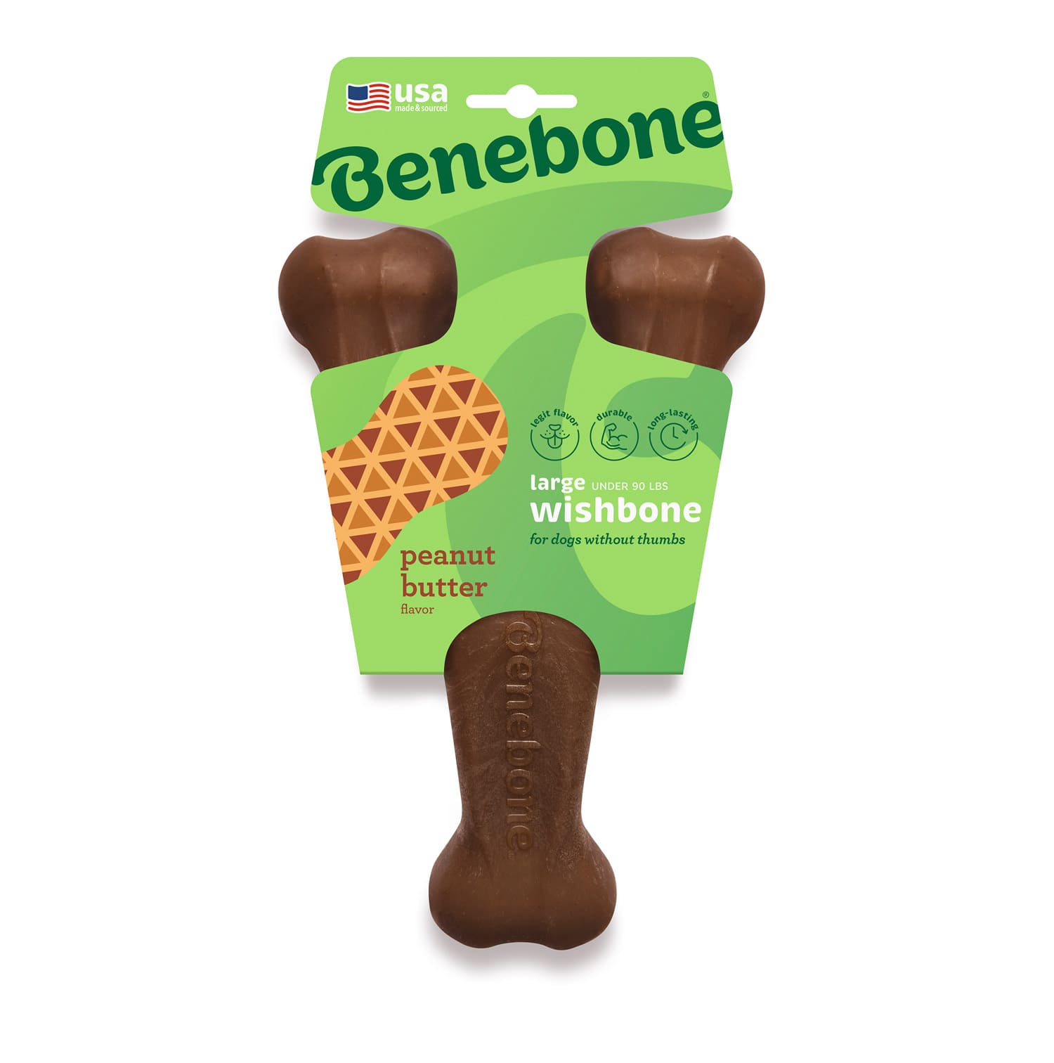 Benebone Wishbone Dog Chew Toy  Peanut