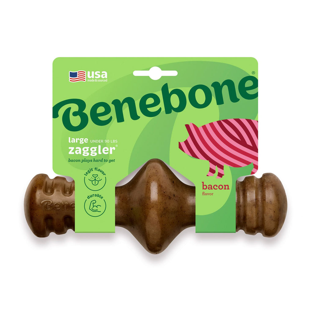 Benebone Zaggler Dog Chew Toy  Bacon