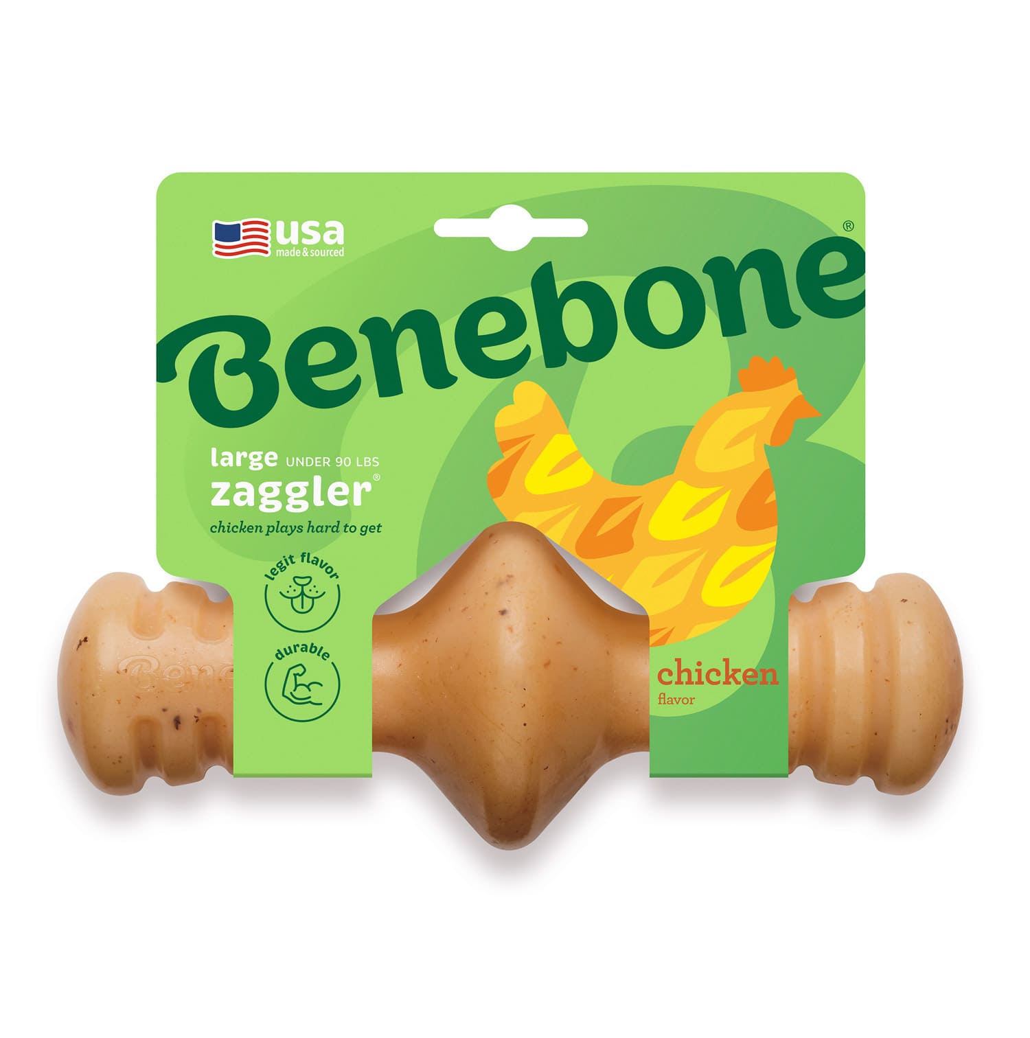 Benebone Zaggler Dog Chew Toy  Chicken