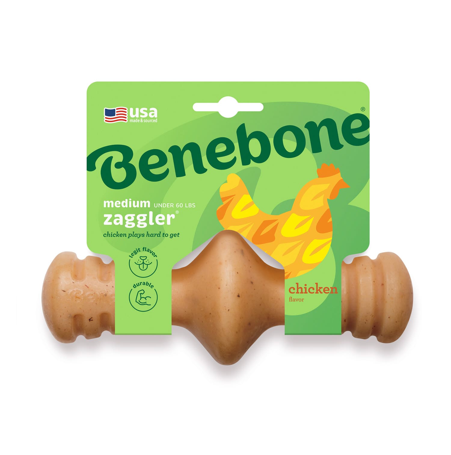 Benebone Zaggler Dog Chew Toy  Chicken