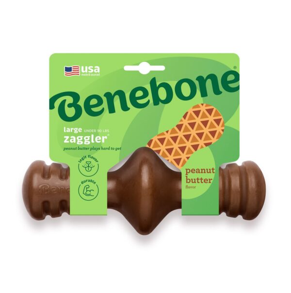 Benebone Zaggler Dog Chew Toy – Peanut