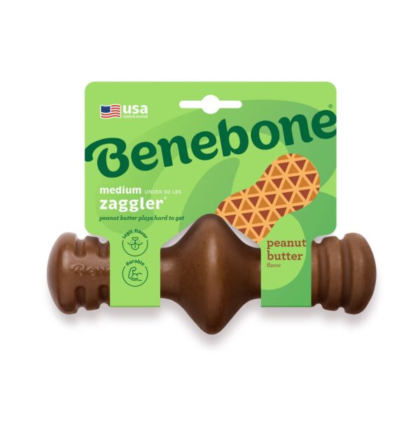 Benebone Zaggler Dog Chew Toy – Peanut