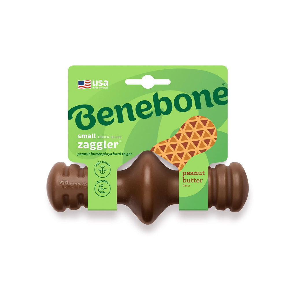 Benebone Zaggler Dog Chew Toy  Peanut