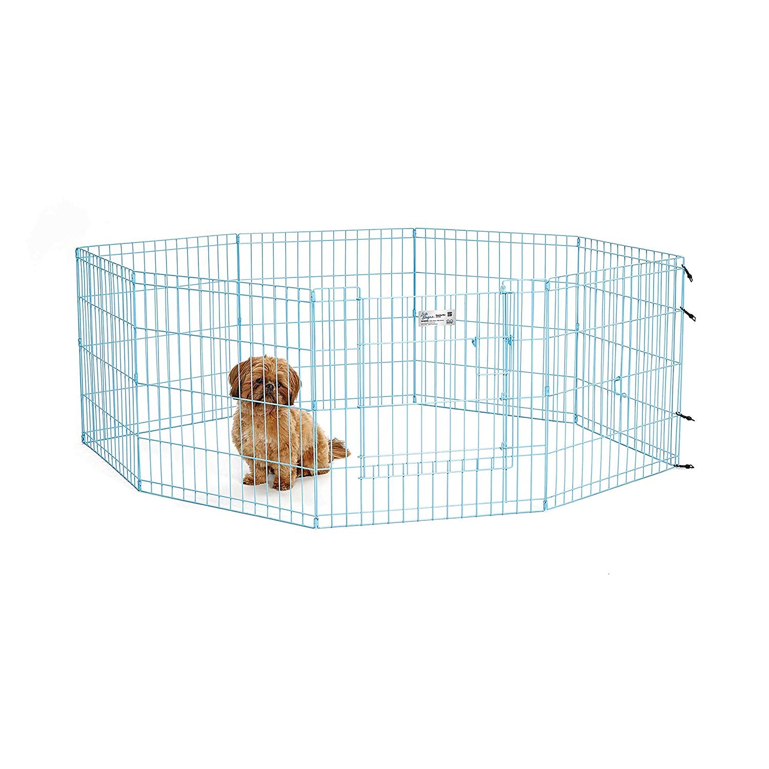 Blue Exercise Pen with Door 24Inch