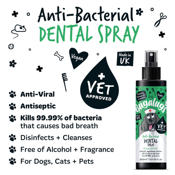 Bugalugs Antibacterial Dental Spray for Pets - 200ML