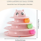 Cozy Paws Multi-Level Ball Track Cat Toy with Cartoon Face – Mixed Colors