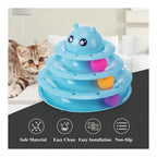 Cozy Paws Multi-Level Ball Track Cat Toy with Cartoon Face – Mixed Colors