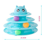 Cozy Paws Multi-Level Ball Track Cat Toy with Cartoon Face – Mixed Colors