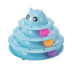 Cozy Paws Multi-Level Ball Track Cat Toy with Cartoon Face – Mixed Colors