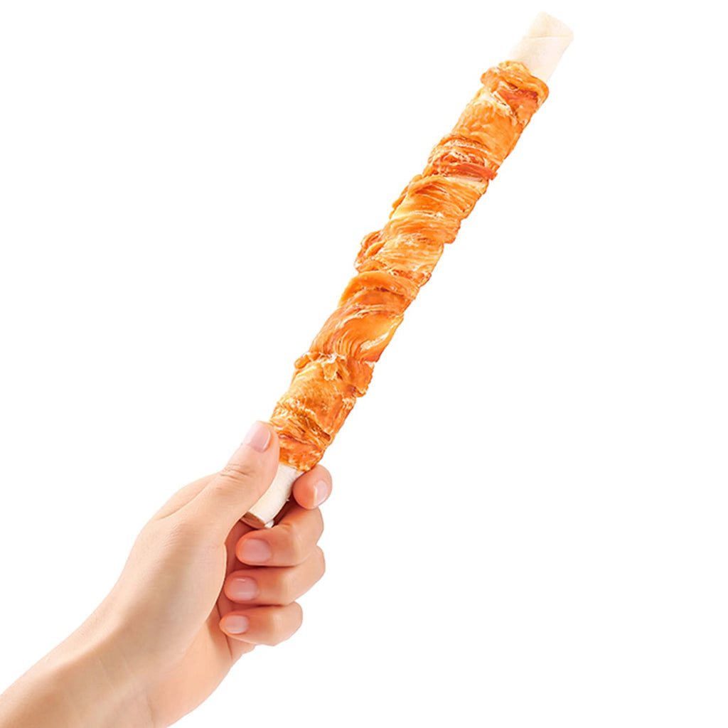 Wanpy Chewy 10″ Chicken Jerky & Rawhide Twists 70g