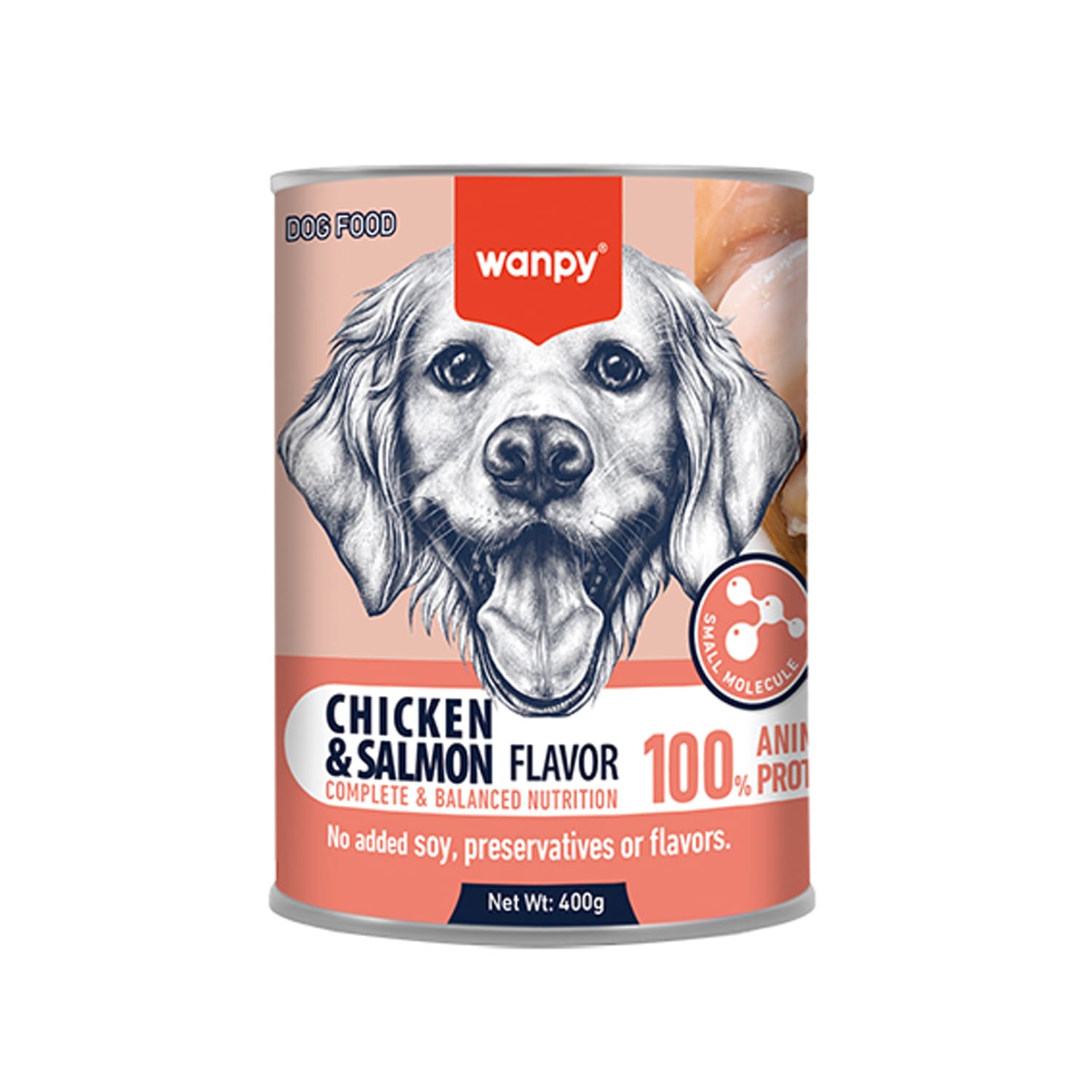Wanpy Complete Pâté Canned Food for Dogs (Chicken & Salmon) – 400g
