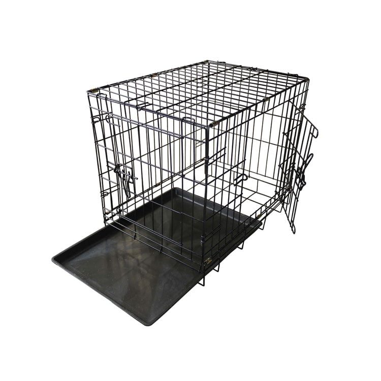 Pets Club Double Door Foldable Dog Crate, Size Small : 50*35*43 Cm-sale